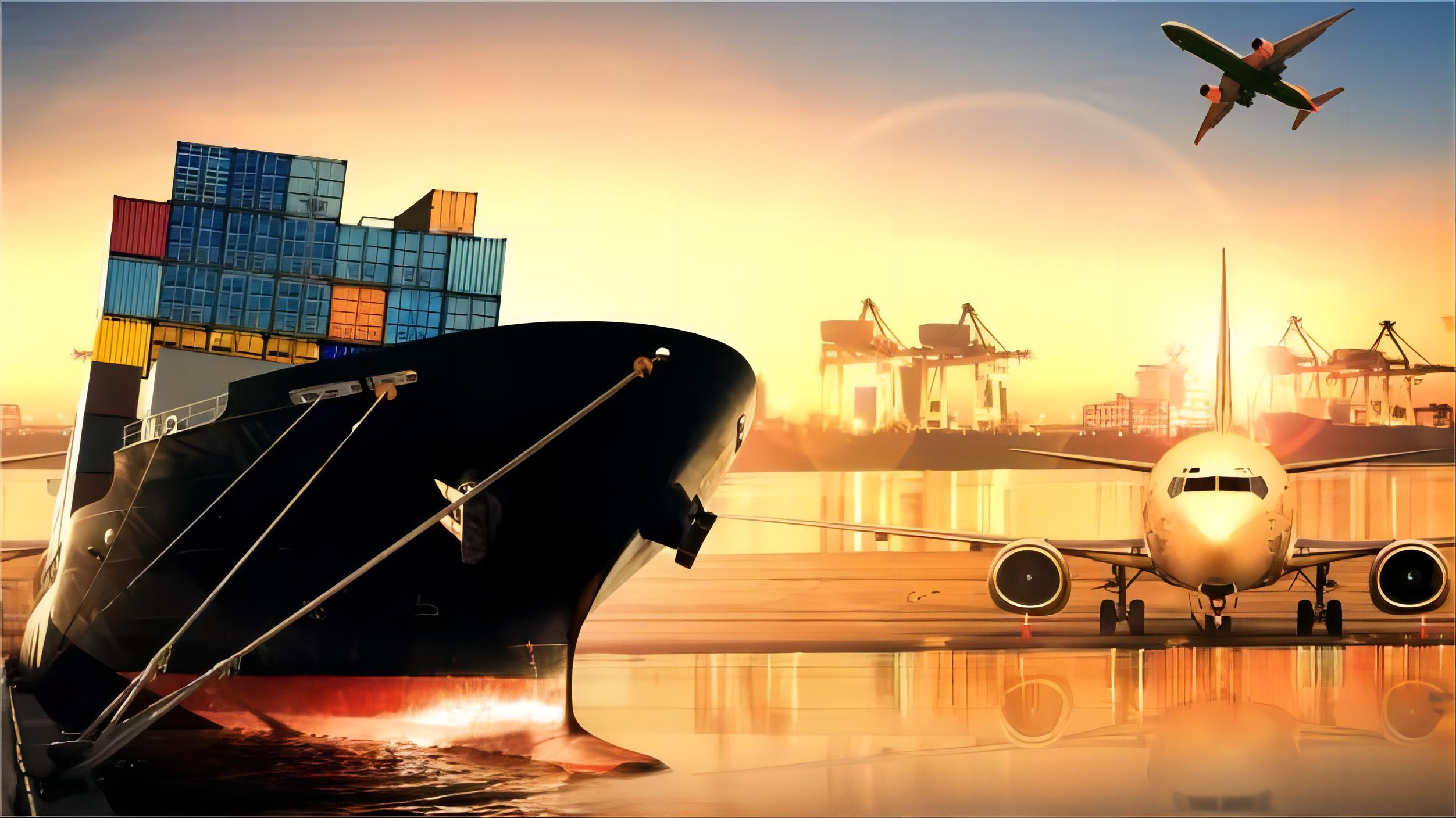 Cargo ship at a busy Chinese port ready for sea freight china express delivery