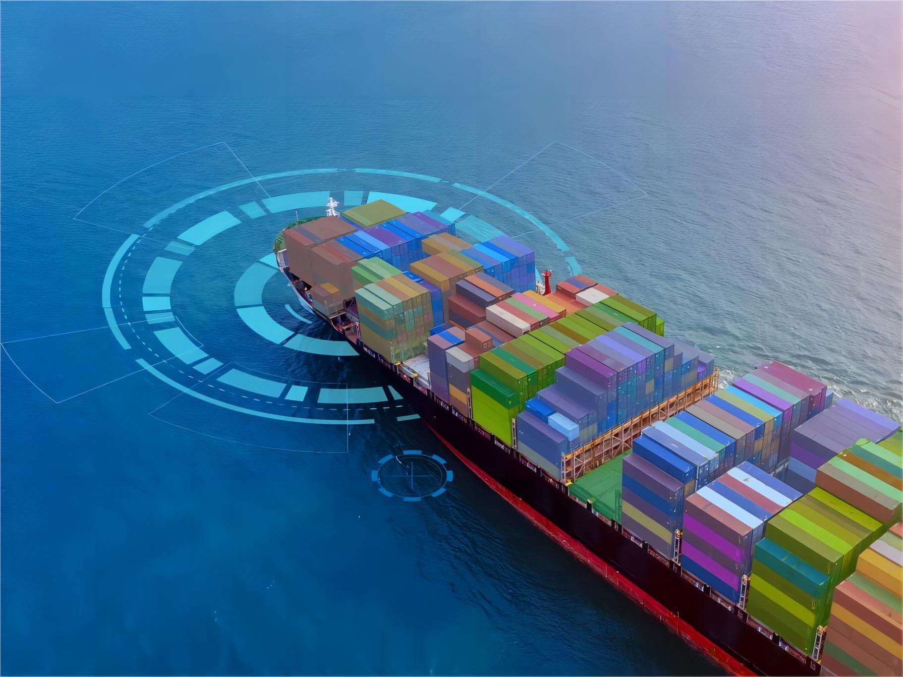 Logistics warehouse with shipping containers from China