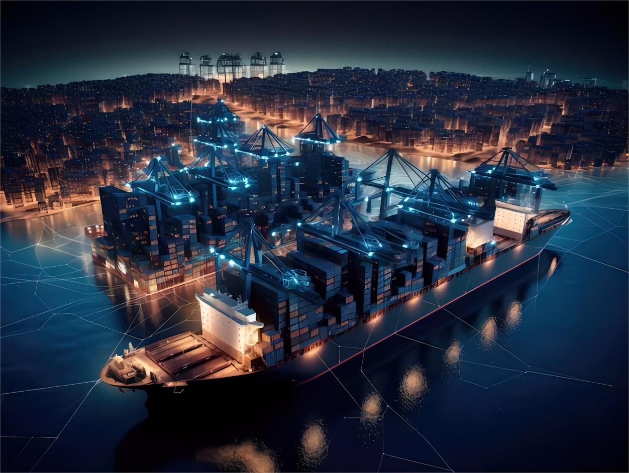 Global logistics map showing shipping routes from China to international destinations